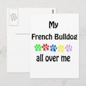 Franse Bulldog wandelingen ontwerp Briefkaart (Voorkant / Achterkant)