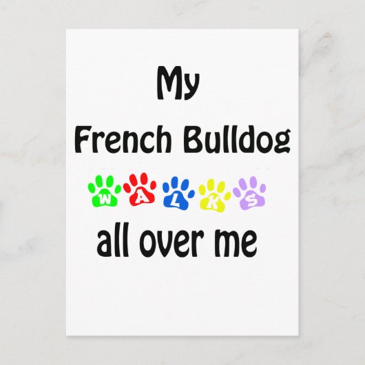 Franse Bulldog wandelingen ontwerp Briefkaart (Voorkant)