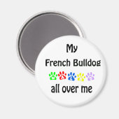 Franse Bulldog wandelingen ontwerp Magneet (Voorkant / Achterkant)