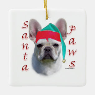 Franse Bulldog (wat) Santa Paws Keramisch Ornament