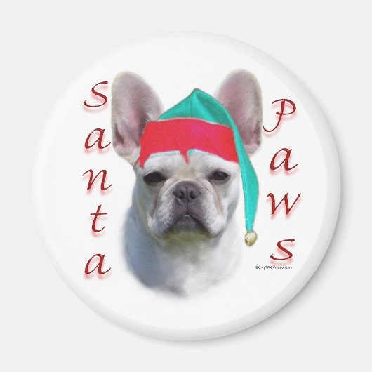 Franse Bulldog (wat) Santa Paws Magneet (Voorkant)