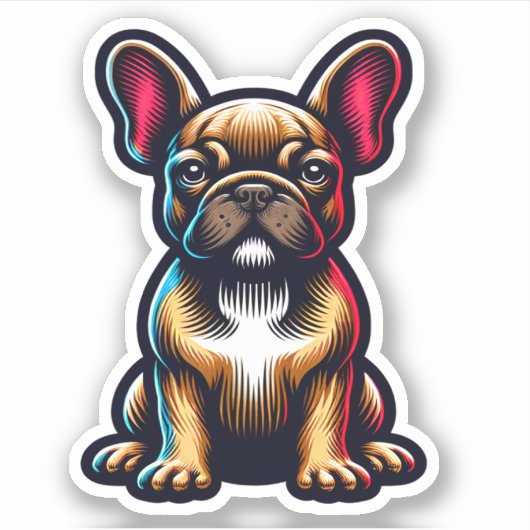Franse Bulldog waterdichte hond Sticker (Voorkant)