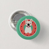 Franse Bulldog Watermelon Fruit Ronde Button 3,2 Cm (Voorkant /achterkant)
