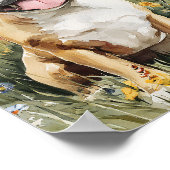 Franse Bulldog Waterverf Art Print – Schattige gli (Hoek)