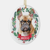 Franse Bulldog Waterverf Gepersonaliseerde Pet Dog Keramisch Ornament (Rechts)