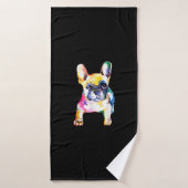 Franse Bulldog Waterverf Hand Drawing Gift Badhanddoek (Badhanddoek)