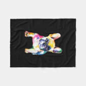 Franse Bulldog Waterverf Hand Drawing Gift Fleece Deken (Voorkant (Horizontaal))