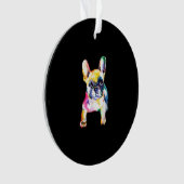 Franse Bulldog Waterverf Hand Drawing Gift Ornament (voorkant)