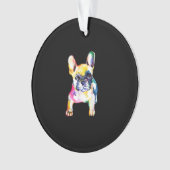 Franse Bulldog Waterverf Hand Drawing Gift Ornament (voorkant)