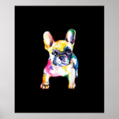 Franse Bulldog Waterverf Hand Drawing Gift Poster (Voorkant)