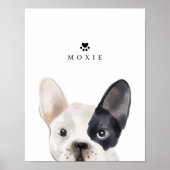 Franse Bulldog Waterverf Illustration Dog's Name Poster (Voorkant)