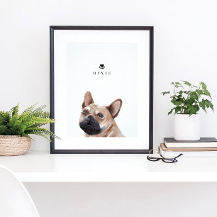 Franse Bulldog Waterverf Illustration Dog's Name Poster