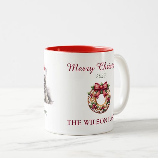 Franse Bulldog Waterverf Kerstmis Mok (Voorkant rechts)