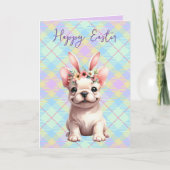 Franse Bulldog Waterverf Paaskaart Feestdagen Kaart (Voorkant)