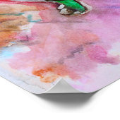 Franse Bulldog Waterverf Painting Poster (Hoek)