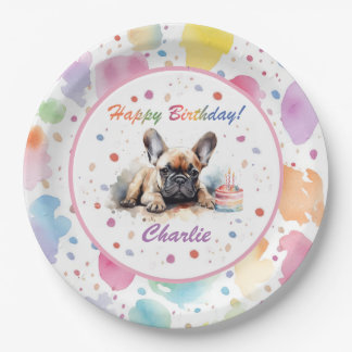 Franse Bulldog Waterverf Papier Bord