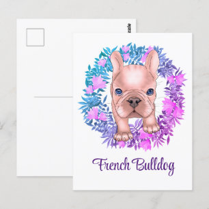 Franse Bulldog. Waterverf schilderen Briefkaart