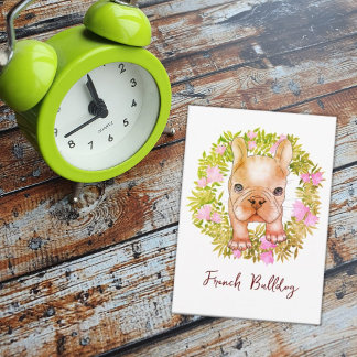 Franse Bulldog. Waterverf schilderen Kaart