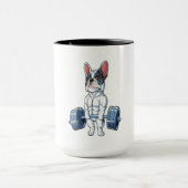 Franse Bulldog Weight Lifting Funny Gift Mok (Midden)