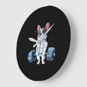 Franse Bulldog Weightlift Funny Deadlift Gym Grote Klok (Hoek)