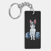 Franse Bulldog Weightlift Funny Deadlift Gym Sleutelhanger (Voorkant Links)