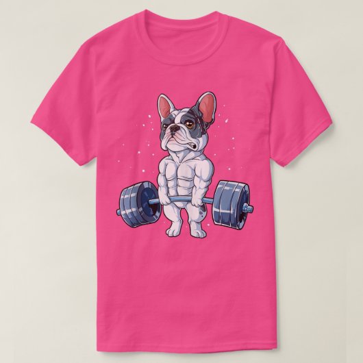 Franse Bulldog Weightlift Funny Deadlift Mannen Fi T-shirt (Design voorkant)