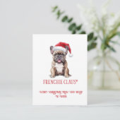Franse Bulldog Whimsical Kerstmis | Feestdagenkaart (Staand voorkant)