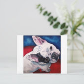 Franse Bulldog, White en Black Briefkaart (Staand voorkant)