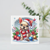 Franse Bulldog Winter Wonderland Kaart (Staand voorkant)
