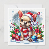 Franse Bulldog Winter Wonderland Kaart (Voorkant)