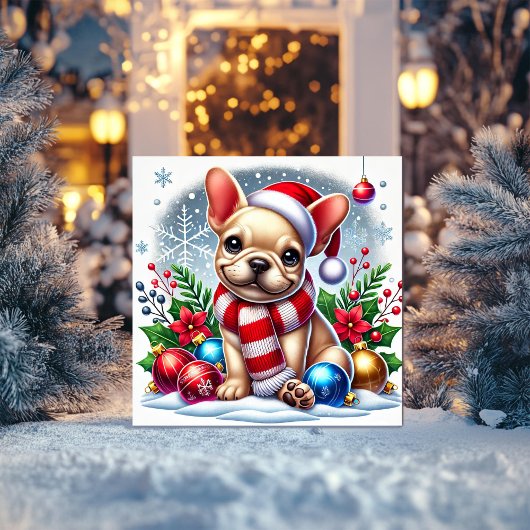 Franse Bulldog Winter Wonderland Kaart