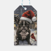 Franse Bulldog Winter Wonderland Kerstvreugde Cadeaulabel (Achterkant)