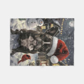 Franse Bulldog Winter Wonderland Kerstvreugde Fleece Deken (Voorkant (Horizontaal))