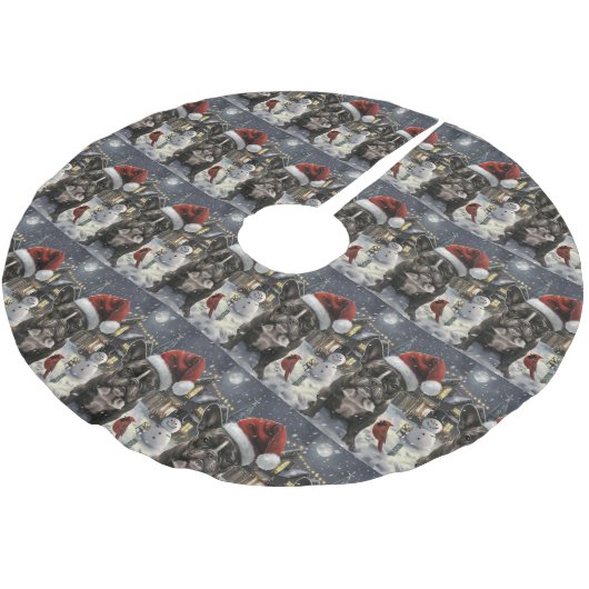Franse Bulldog Winter Wonderland Kerstvreugde Kerstboom Rok (Gekanteld)