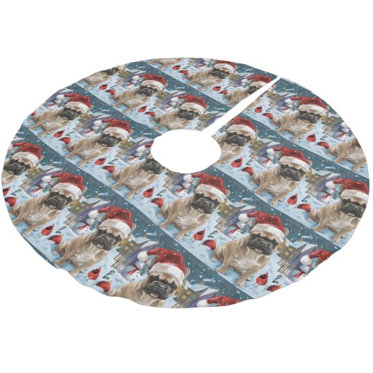 Franse Bulldog Winter Wonderland Kerstvreugde Kerstboom Rok (Gekanteld)