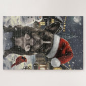 Franse Bulldog Winter Wonderland Kerstvreugde Legpuzzel (Horizontaal)