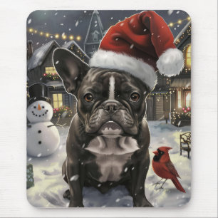 Franse Bulldog Winter Wonderland Kerstvreugde Muismat