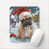 Franse Bulldog Winter Wonderland Kerstvreugde Muismat (Met muis)