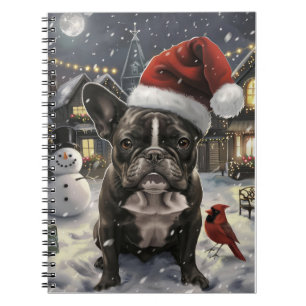 Franse Bulldog Winter Wonderland Kerstvreugde Notitieboek