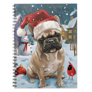 Franse Bulldog Winter Wonderland Kerstvreugde Notitieboek