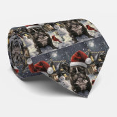 Franse Bulldog Winter Wonderland Kerstvreugde Stropdas (Opgerold)