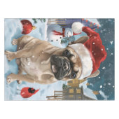 Franse Bulldog Winter Wonderland Kerstvreugde Tafelkleed (Voorkant (Horizontaal))