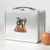 Franse Bulldog Witch Pumpkin Halloween Mannen vrou (In situ)