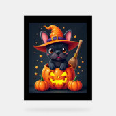 Franse Bulldog Witch Pumpkin Halloween Mannen vrou Acryl Bord (Voorkant)