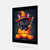Franse Bulldog Witch Pumpkin Halloween Mannen vrou Acryl Bord (Hoek)