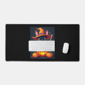 Franse Bulldog Witch Pumpkin Halloween Mannen vrou Bureaumat (Keyboard & Muis)