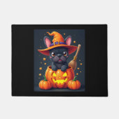 Franse Bulldog Witch Pumpkin Halloween Mannen vrou Deurmat (Voorkant)