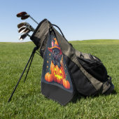 Franse Bulldog Witch Pumpkin Halloween Mannen vrou Golfhanddoek (Groen)