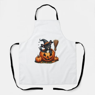 Franse Bulldog Witch Pumpkin Halloween Mannen vrou Schort