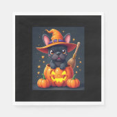 Franse Bulldog Witch Pumpkin Halloween Mannen vrou Servet (Voorkant)